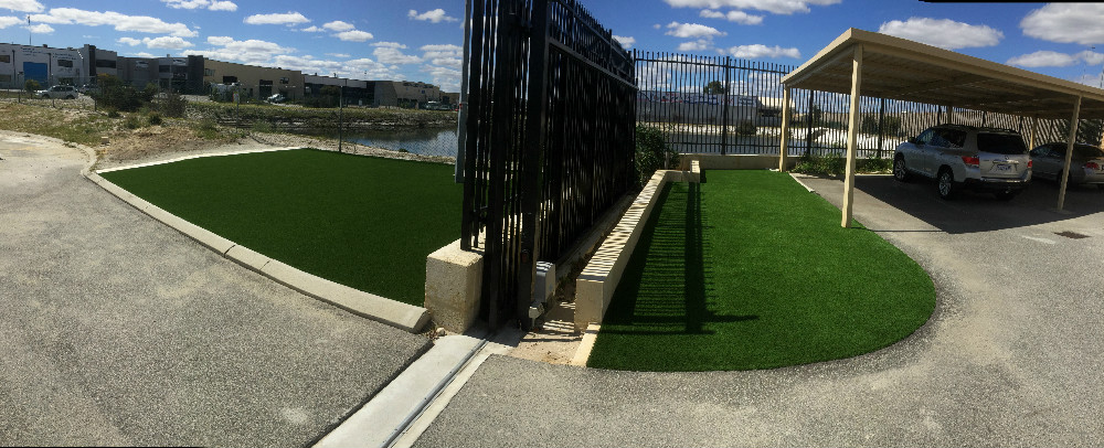 Fake lawn supplyers Perth Commercial synthetic grass installation Front yard 