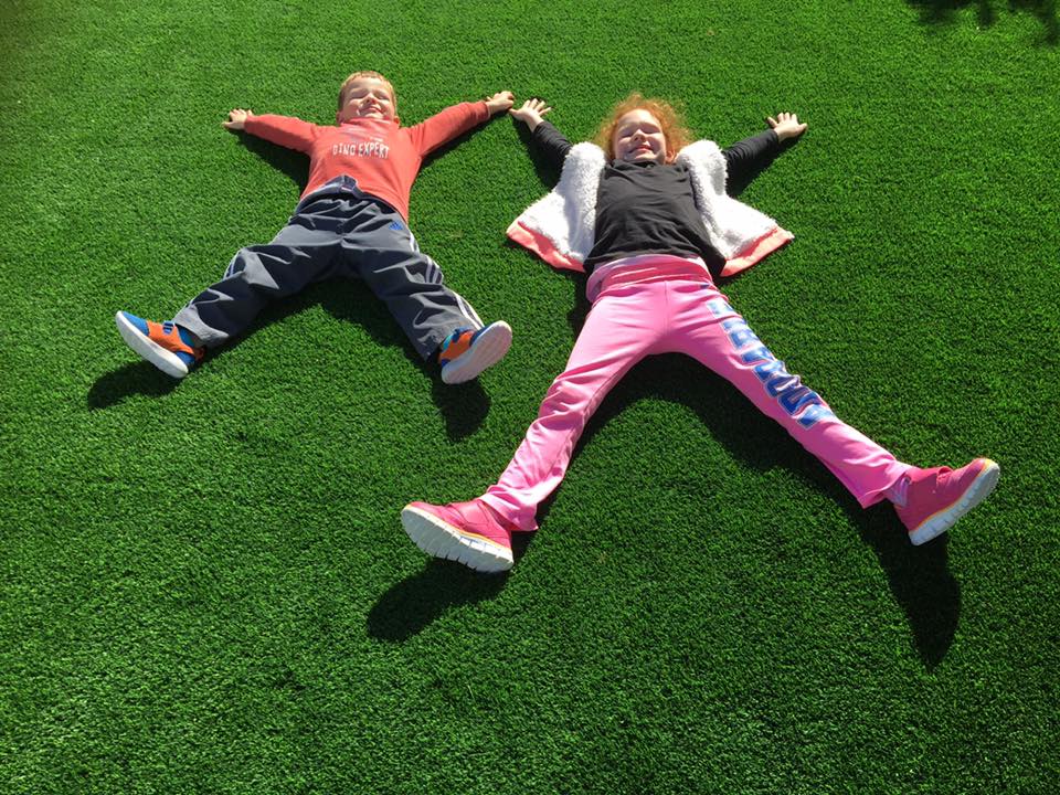 Artificial grass installation Joondalup, Perth (kids loving Albany green grass) wa turf gurus